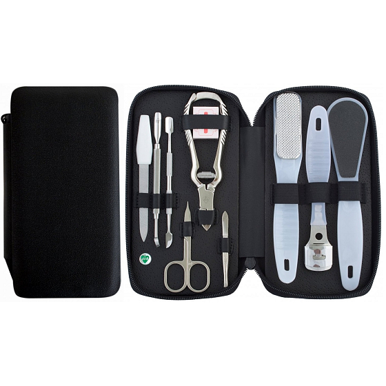 Dup Pedicure Finto leatherette 9 pieces set black 230402-175