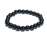 Obsidian bracelet elastic natural stone, ball 8 mm / 16-17 cm, rescue stone