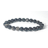 Obsidian silver shiny bracelet elastic natural stone, ball 8 mm / 16-17 cm, rescue stone