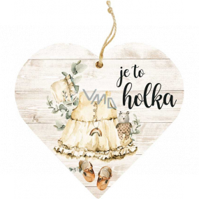 Bohemia Gifts Wooden decorative heart with print It's a girl 12 cm