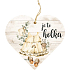 Bohemia Gifts Wooden decorative heart with print It's a girl 12 cm