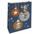 Nekupto Gift paper bag 23 x 18 x 10 cm Christmas flasks blue