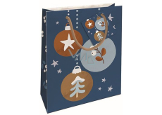 Nekupto Gift paper bag 23 x 18 x 10 cm Christmas flasks blue