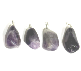 Amethyst Zambia Trommel pendant natural stone M, approx. 2,5 cm, stone of kings and bishops