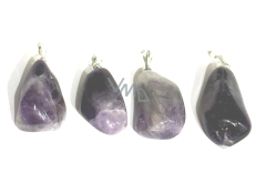 Amethyst Zambia Trommel pendant natural stone M, approx. 2,5 cm, stone of kings and bishops
