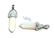 Opalite pendulum hexagon pendant synthetic stone 41 x 13 mm, stone of wishes and hopes