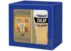 Albi The best man in the world pint 500 ml + coaster and opener 2in1, gift set