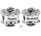 Charm Sterling silver 925 Happy Birthday, bead on bracelet birthday