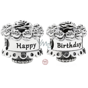 Charm Sterling silver 925 Happy Birthday, bead on bracelet birthday