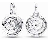Charm Sterling Silver 925 Spiral - Mini Medallion, Pendant Bracelet Symbol