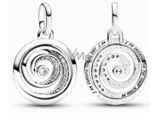 Charm Sterling Silver 925 Spiral - Mini Medallion, Pendant Bracelet Symbol