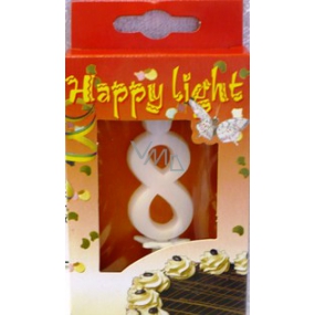 Happy light Cake candle digit 8 in box