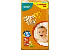 Pampers Sleep & Play 3 Midi 4 - 9 kg plenkové kalhotky 58 kusů
