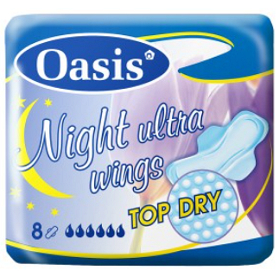 Oasis Ultra Wings Night Top Dry intimate pads with wings 8 pieces