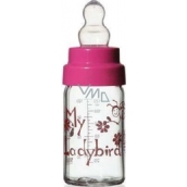 Simax Baby Glass Bottle with Silicone Nipple 125 ml Various Designs and Colors
