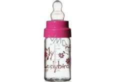 Simax Baby glass bottle with silicone sucker 125 ml various motifs and colors