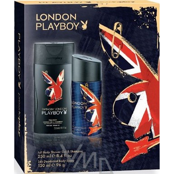 Playboy London deodorant spray 150 ml + shower gel 250 ml, cosmetic set