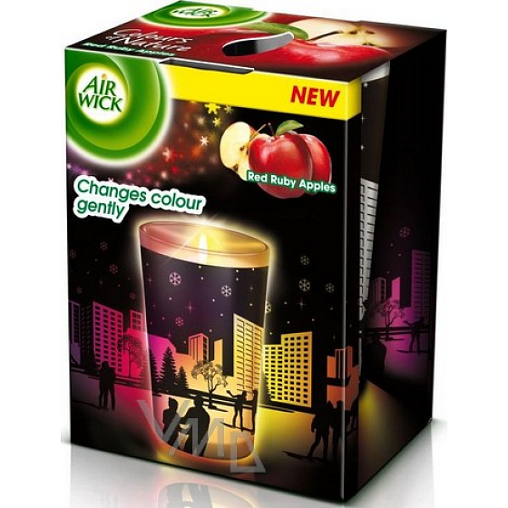 Air Wick Changes Color Gently Ruby red apples scented candle in glass 152 g