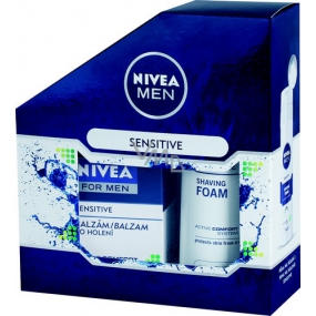 Nivea Men Shaving Sensitive shaving foam 200 ml + after shave balm 100 ml cosmetic set