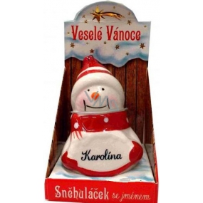 Nekupto Snowman named Karolína Christmas decoration size 8 cm