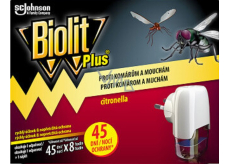 Biolit Plus Electric vaporizer with citronella scent against mosquitoes and flies 45 nights machine + refill 31 ml