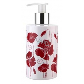 Vivian Gray Flowers Red Poppies luxury liquid soap with 250 ml dispenser