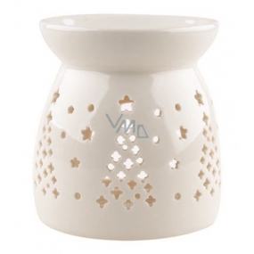 Aromalampa porcelain white with a tree 9.9 cm