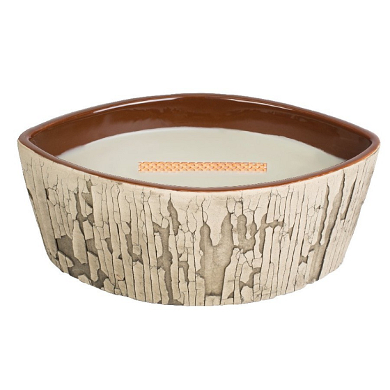 WoodWick Fireside - Fire in the fireplace scented candle with wooden wide wick and lid 453 g