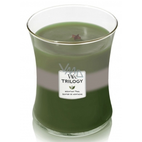 WoodWick Trilogy Mountain Trail - mountain trail scented candle with wooden wick and lid glass medium 275 g