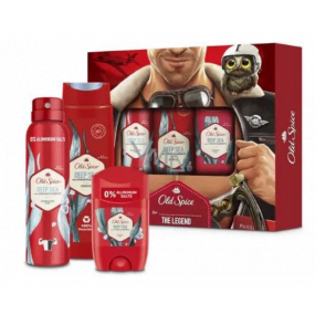 Old Spice Deep Sea Aviator deodorant stick 50 ml + deodorant spray 150 ml + 2in1 shower gel for body and hair 250 ml, cosmetic set for men