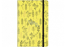 Albi Block lined with rubber band Flowers A5 20.5 x 14 x 1.3 cm