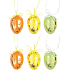 Plastic eggs for hanging orange-yellow-green 4 cm 12 pieces in bag