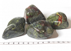 Epidot, Tumbled natural stone 100 - 160 g, 1 piece, heart healing stone