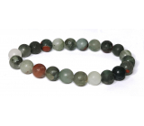 Heliotrope / Bloodstone matte bracelet elastic natural stone, ball 8 mm / 16 -17 cm, stone of courage