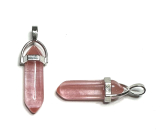 Rose Quartz Hexagonal Pendulum Pendant Natural Stone 41 x 13 mm, Stone of Stones