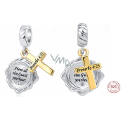 Sterling silver 925 Religious Spells Proverbs 4:23, 2in1 pendant for bracelet