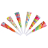 Trumpets coloured 19 cm 6 pieces mix motifs