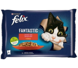 Felix Fantastic Multipack beef and chicken in jelly, complete food for adult cats 4 x 85 g