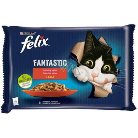 Felix Fantastic Multipack beef and chicken in jelly, complete food for adult cats 4 x 85 g
