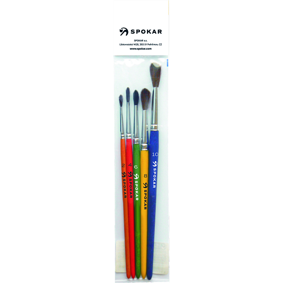 Spokar 7102 set of school brushes, no. 2, 4, 6, 8, 10