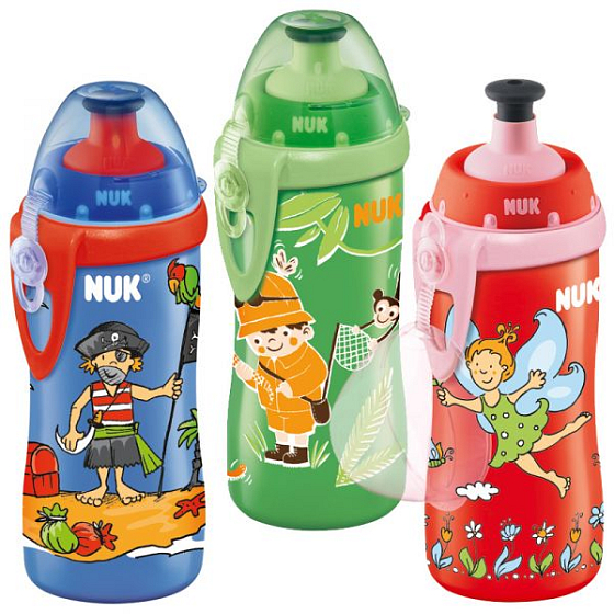 Nuk Junior Cup plastic bottle from 36 months, various colors and patterns 300 ml