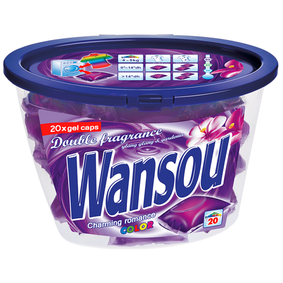 Wansou Color Charming Romance double-chamber gel washing capsules for colored laundry 20 pieces