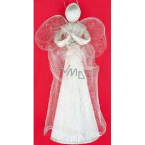 Angel from banana tree with silver thread 32 cm 1 piece