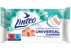 Linteo Universal wet wipes with antibacterial additive for versatile use strong cleaning 40 pieces