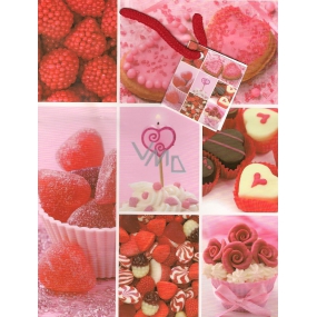 Nekupto Gift paper bag 23 x 18 x 10 cm Pink with hearts 1121 30 KFM