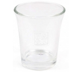 Heart & Home Glass candlestick suitable for candles without packaging 6.5 x 5.5 cm