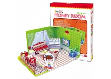 CubicFun Puzzle 3D Honey Room Pokojíček Obývák 49 dílků pro děti 22 x 11,5 x 17,5 cm