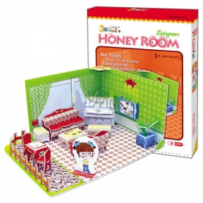 CubicFun Puzzle 3D Honey Room Small Room Living room 49 pieces for children 22 x 11.5 x 17.5 cm