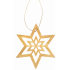 Light brown wooden star for hanging 10 cm