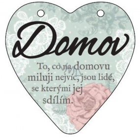 Albi Hanging Heart Plaque Home 9 cm × 10 cm